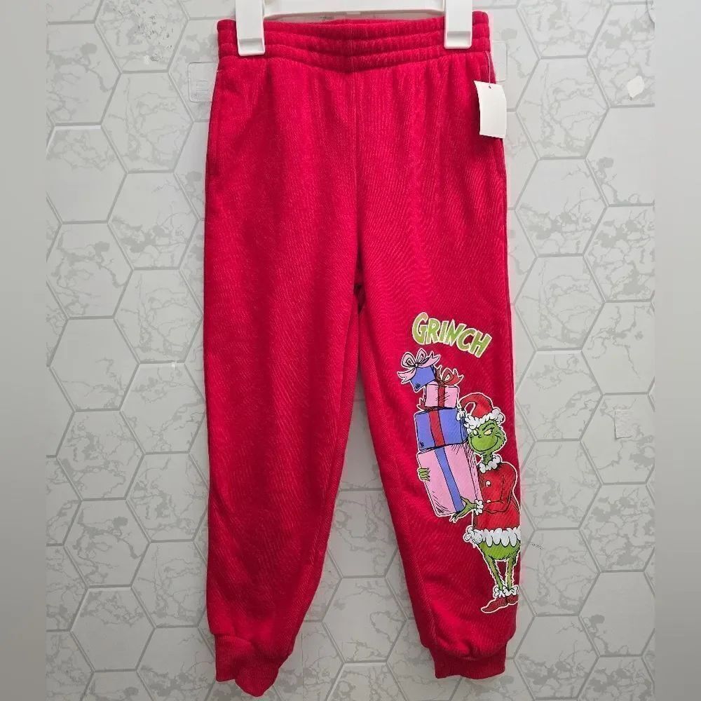 Dr Seuss Grinch Graphic Kids Jogger Christmas Holiday NEW, Size S 6/6X